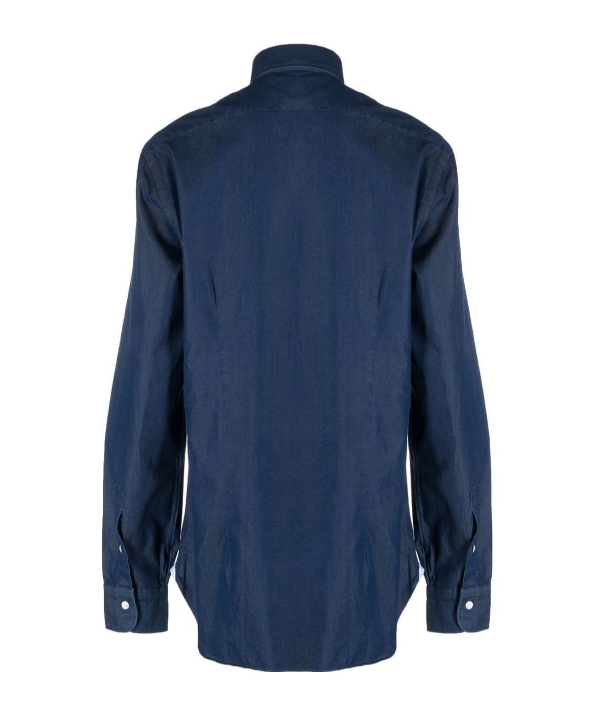 Barba Napoli Classic Denim Shirt In Blue
