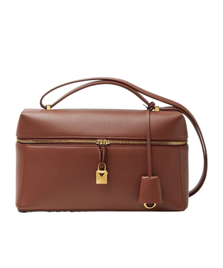 Loro Piana Extra Bag L27 In Charred Brown/sun Gold