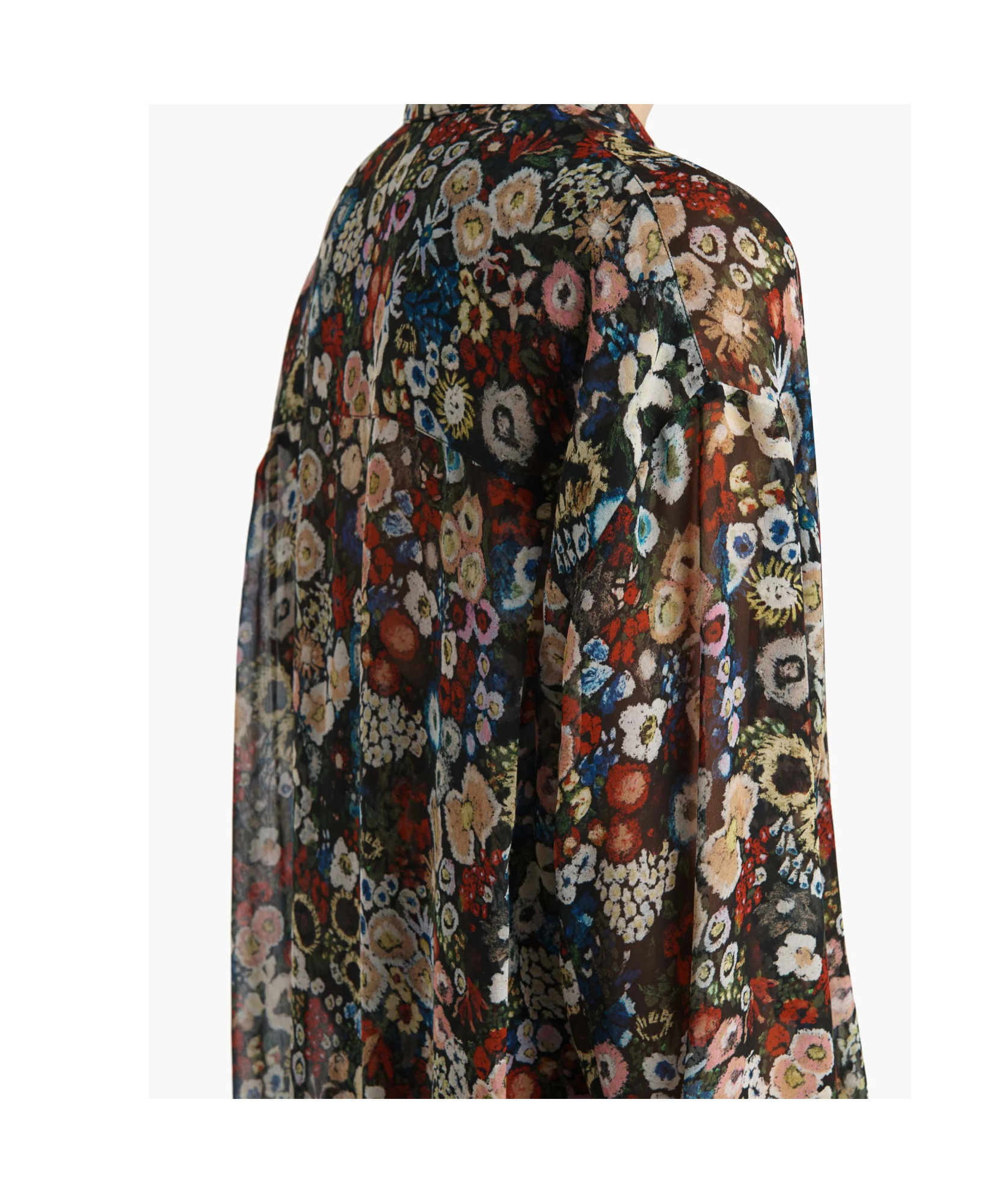 Khaite Goya Floral Silk Chiffon Button-down Top In Multi