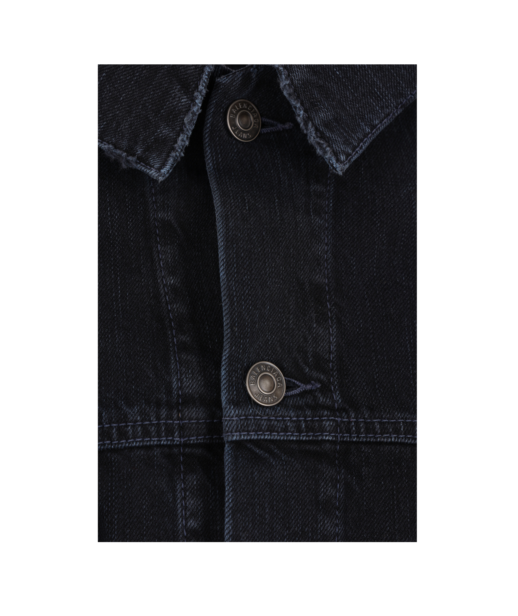 Balenciaga Off-shoulder Denim Jacket In Black