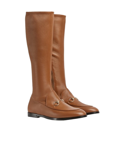 Gucci Jordaan Nappa Knee-high Boots In Brown