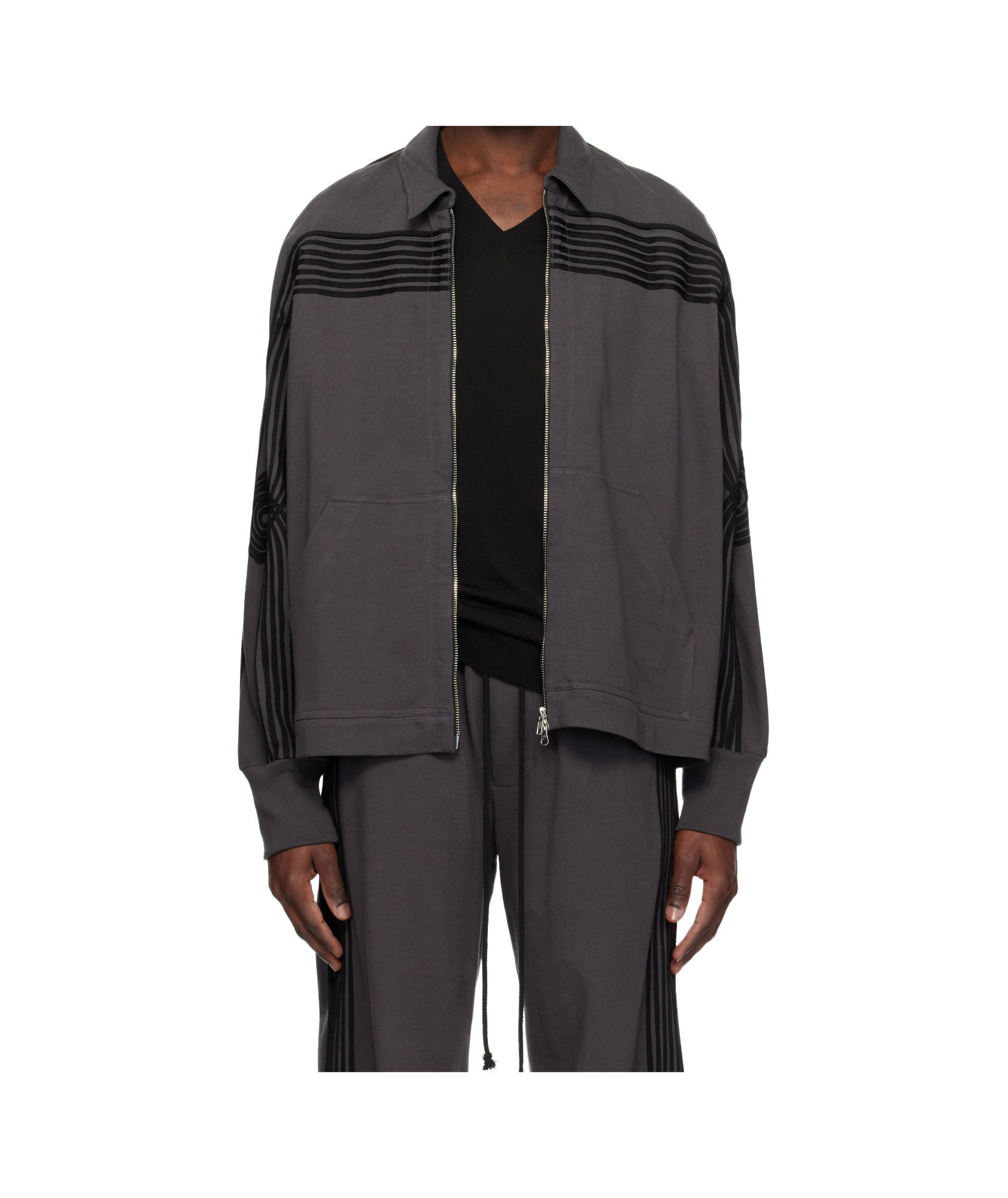 Song For The Mute Zip-up Casual Jacket In Black