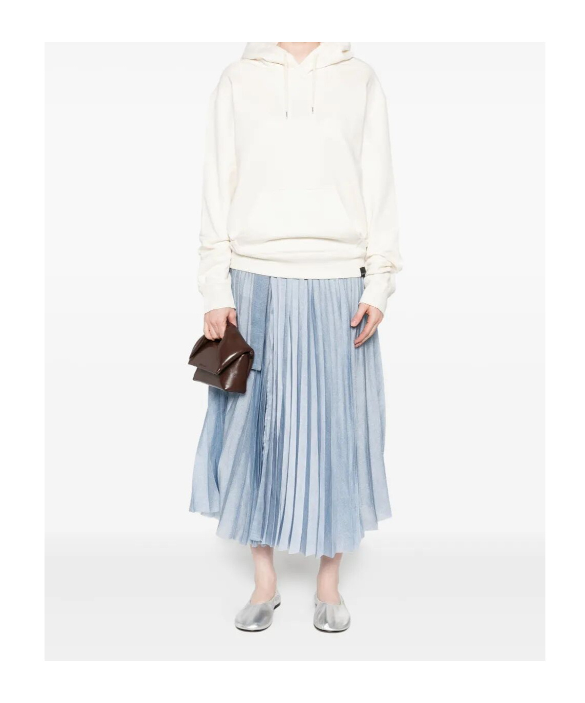 Courrèges Hooded Knitwear With Kangaroo Pocket And Ribbed Finish In White
