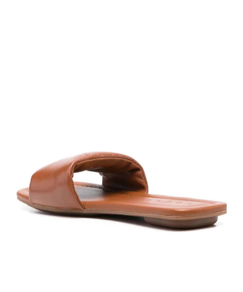 Hogan Slide Sandals In Leather In Brown