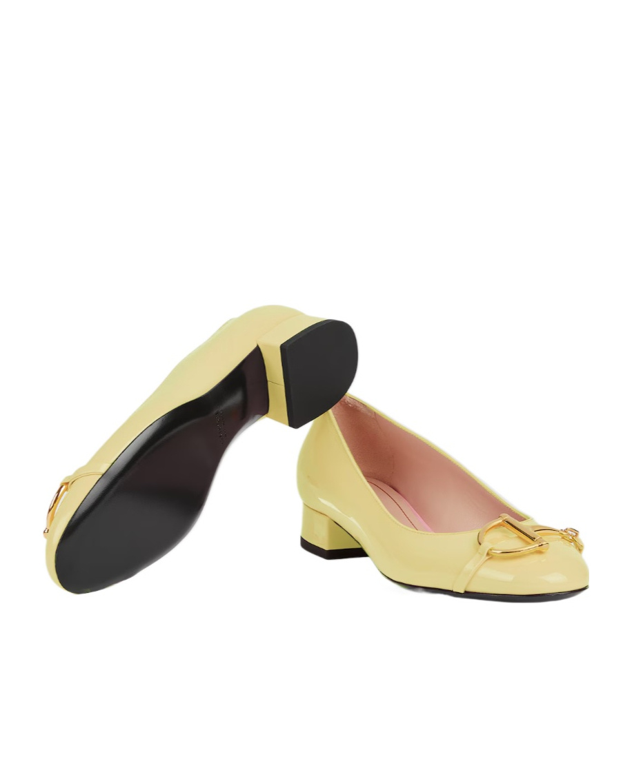 Gucci Women's Ballet Flat With Half Horsebit In Yellow