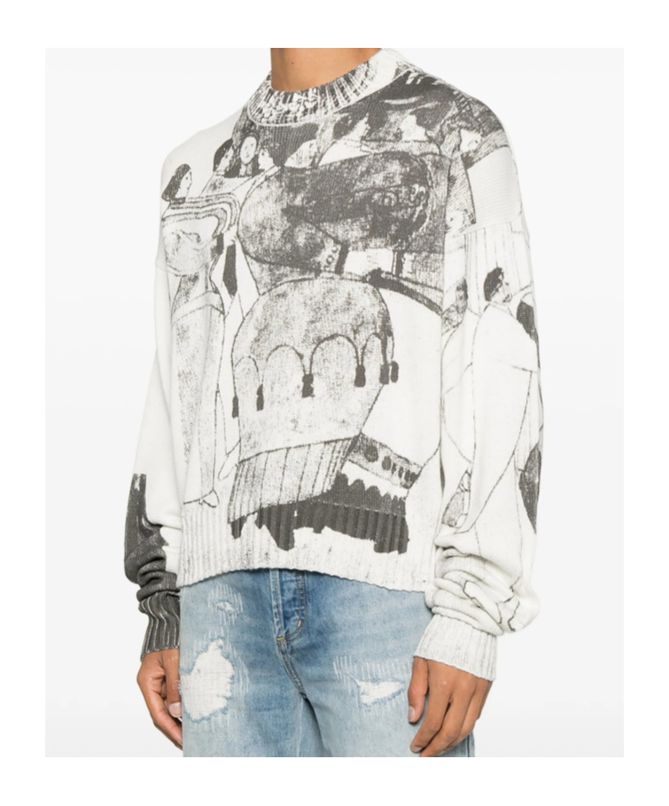 Enfants Riches Deprimes The Ballroom Dance Knitted Sweater In White