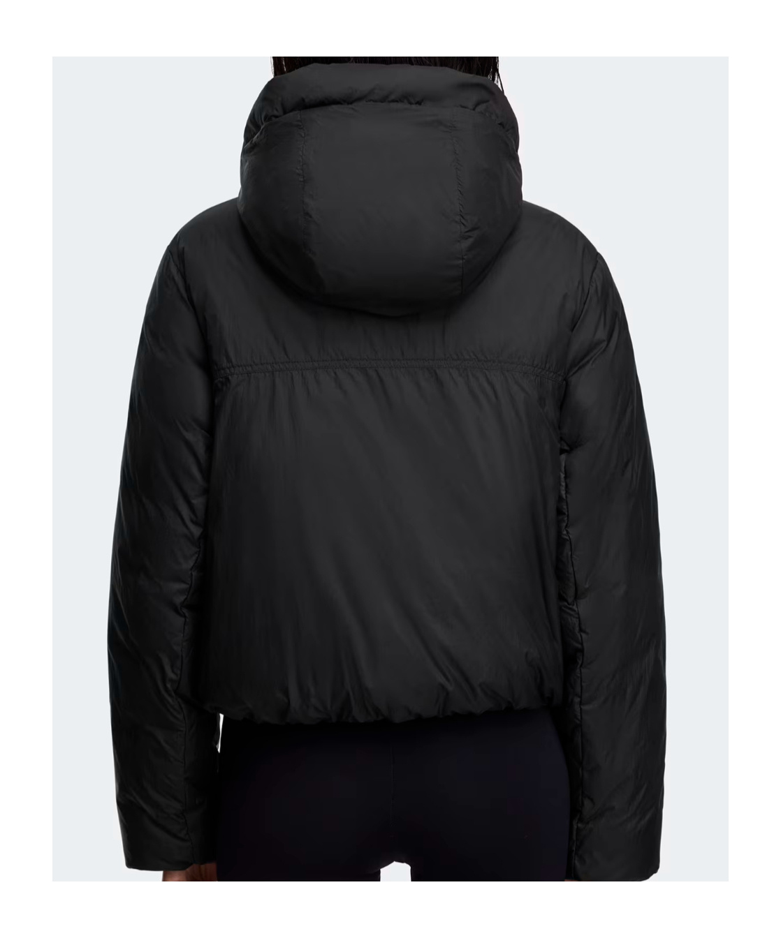 Canada Goose Cropped Black Puffer Jacket With Adjustable Hood In Black