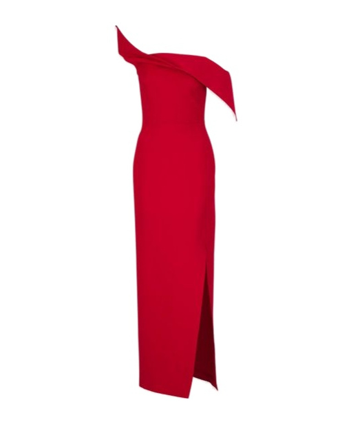 ROLAND MOURET ROLAND MOURET OFF-SHOULDER ASYMMETRIC MAXI DRESS