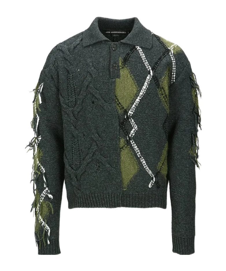 Andersson Bell Argyle Fisherman Sweater In Green