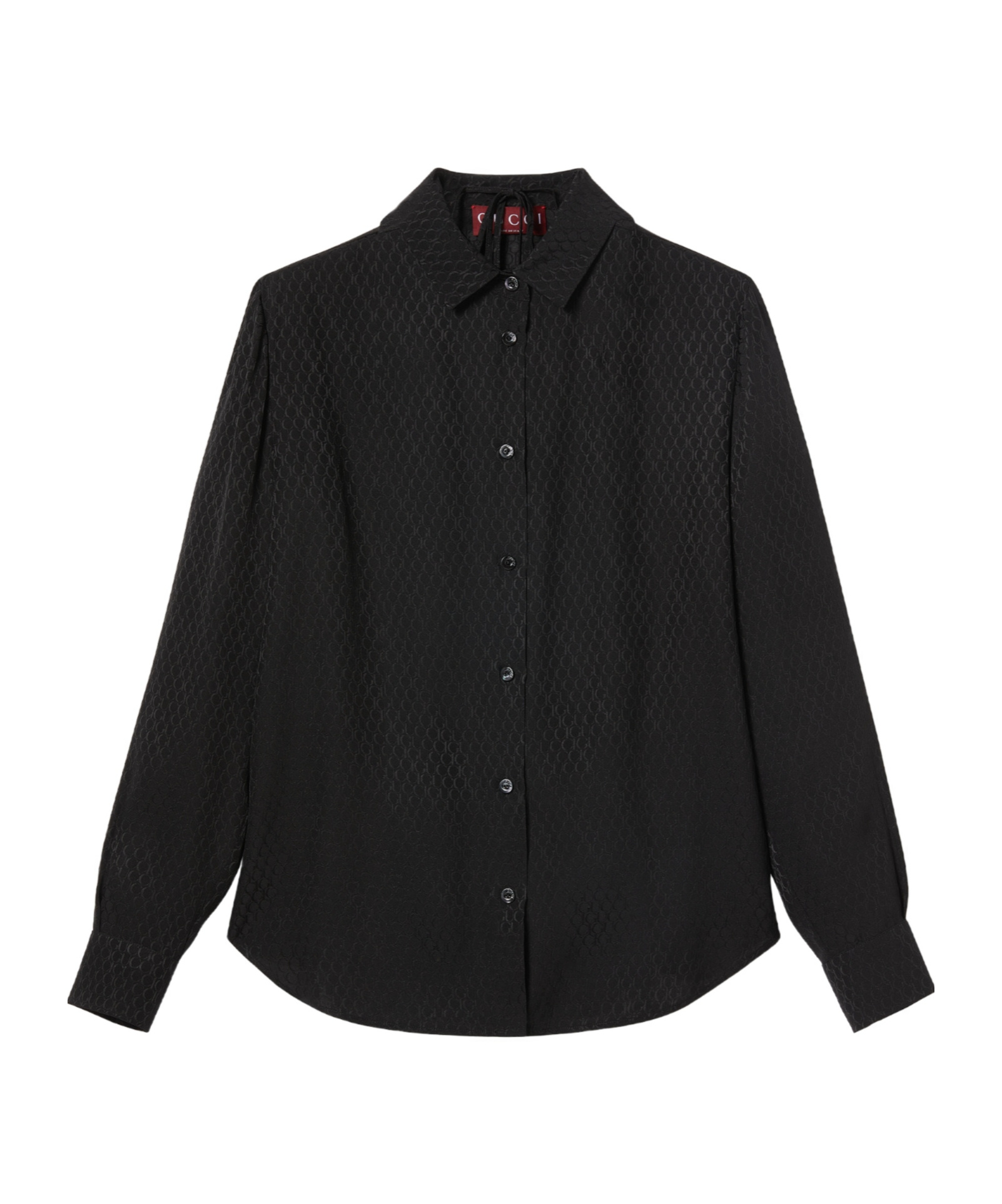 Gucci Logo-jacquard Silk Shirt In Black