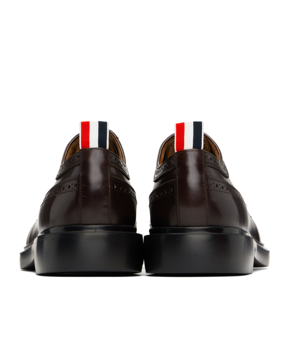 Thom Browne Brown Rubber Sole Longwing Derbys In Black