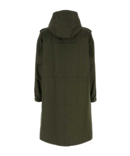 Valentino Button Detailed Long-sleeved Coat In Green