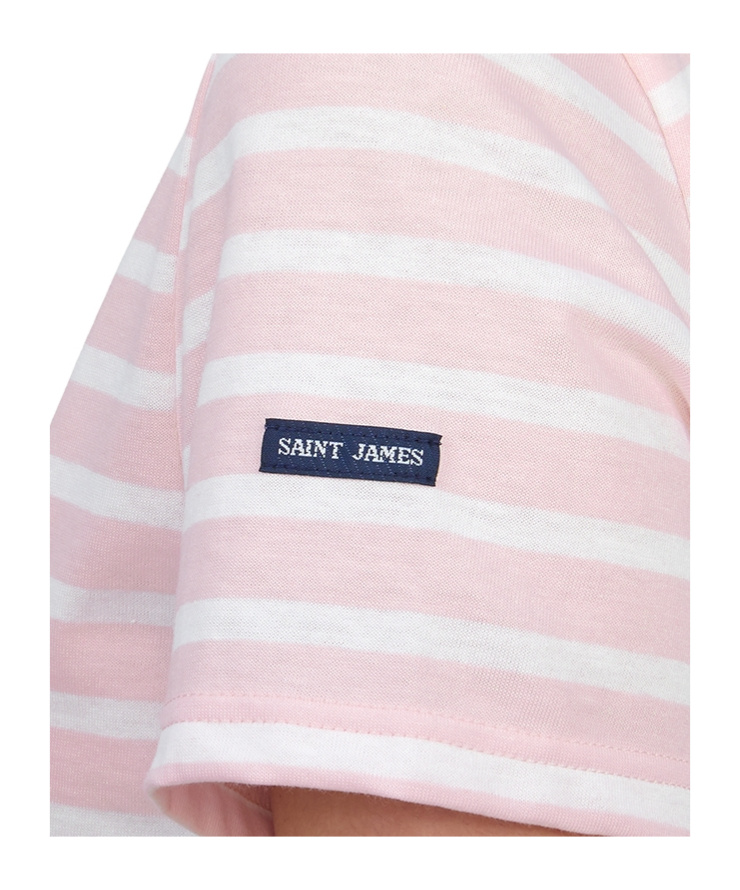 Saint James Striped Short-sleeved T-shirt In Pink