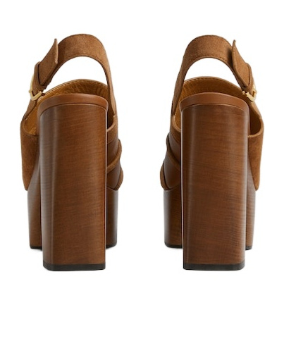Gucci Women's Platform Sandal With Horsebit In Brown