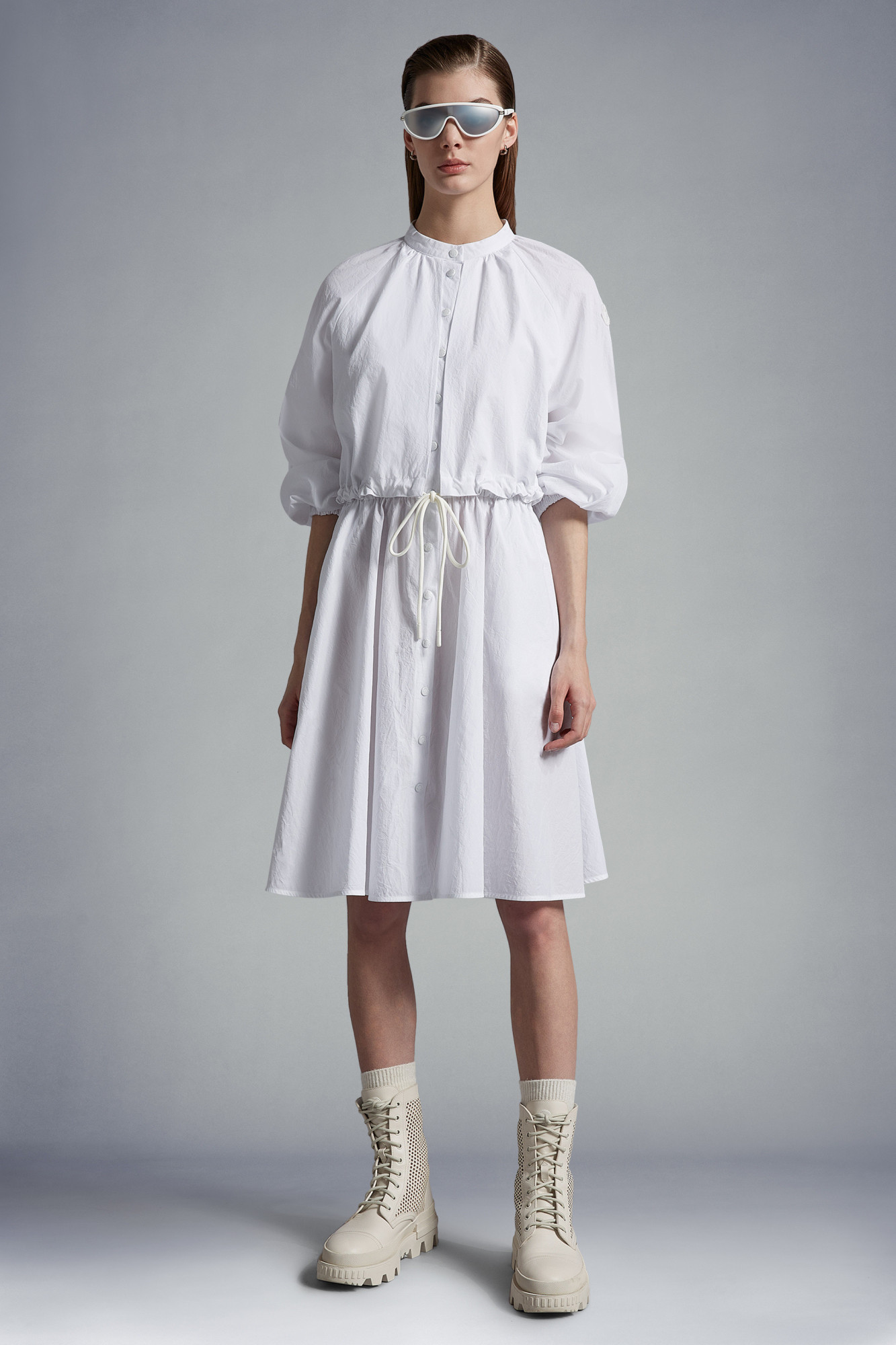 Moncler Shirt Dress In White