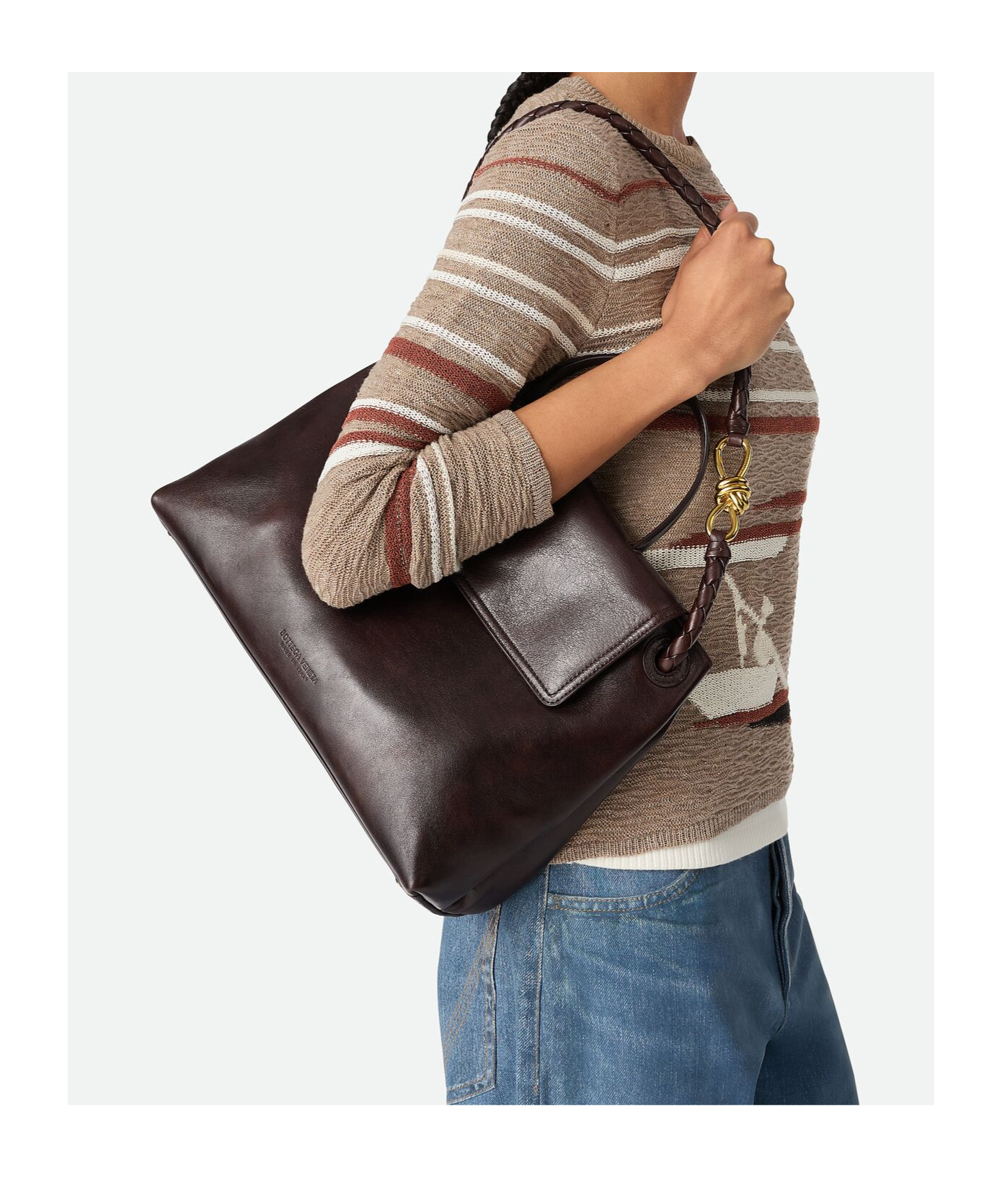 Bottega Veneta Ciao Ciao Medium Distressed Leather Top-handle Bag