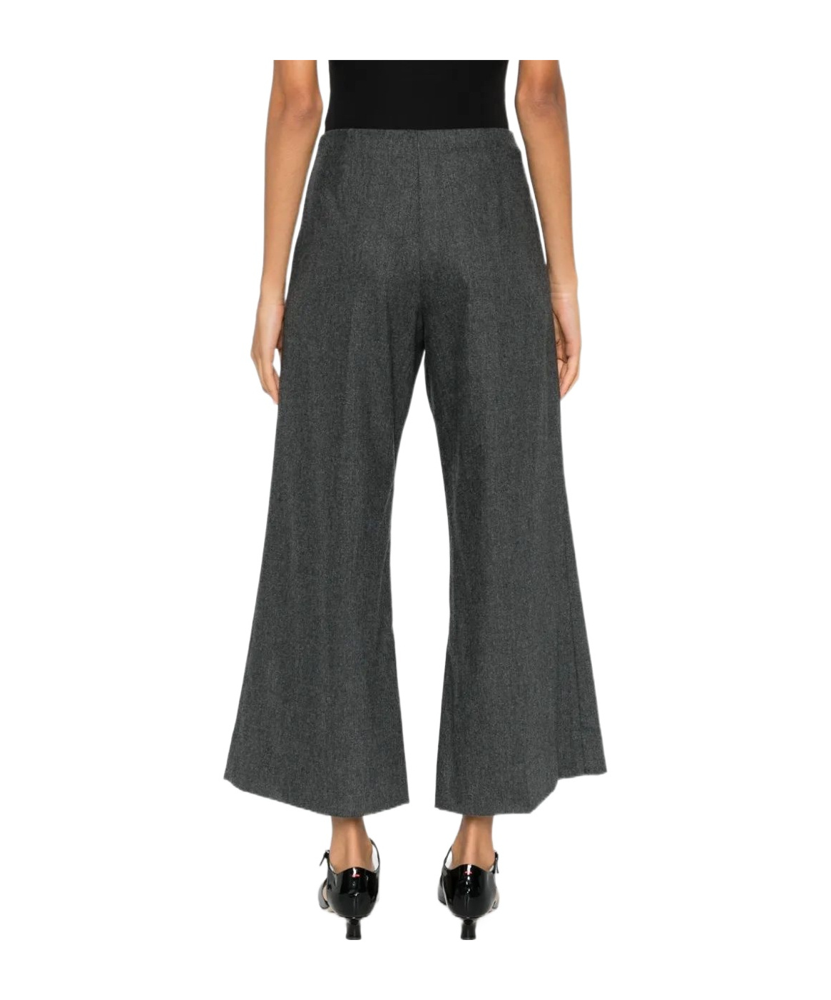 Khaite Flared Cropped Trousers In Black