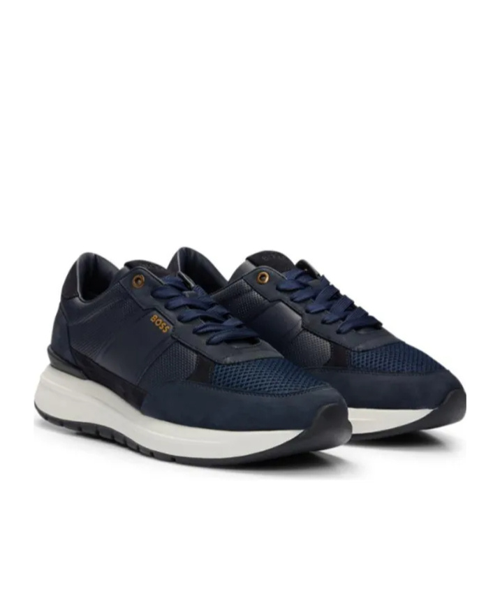 Hugo Boss Laced Sneakers In Black
