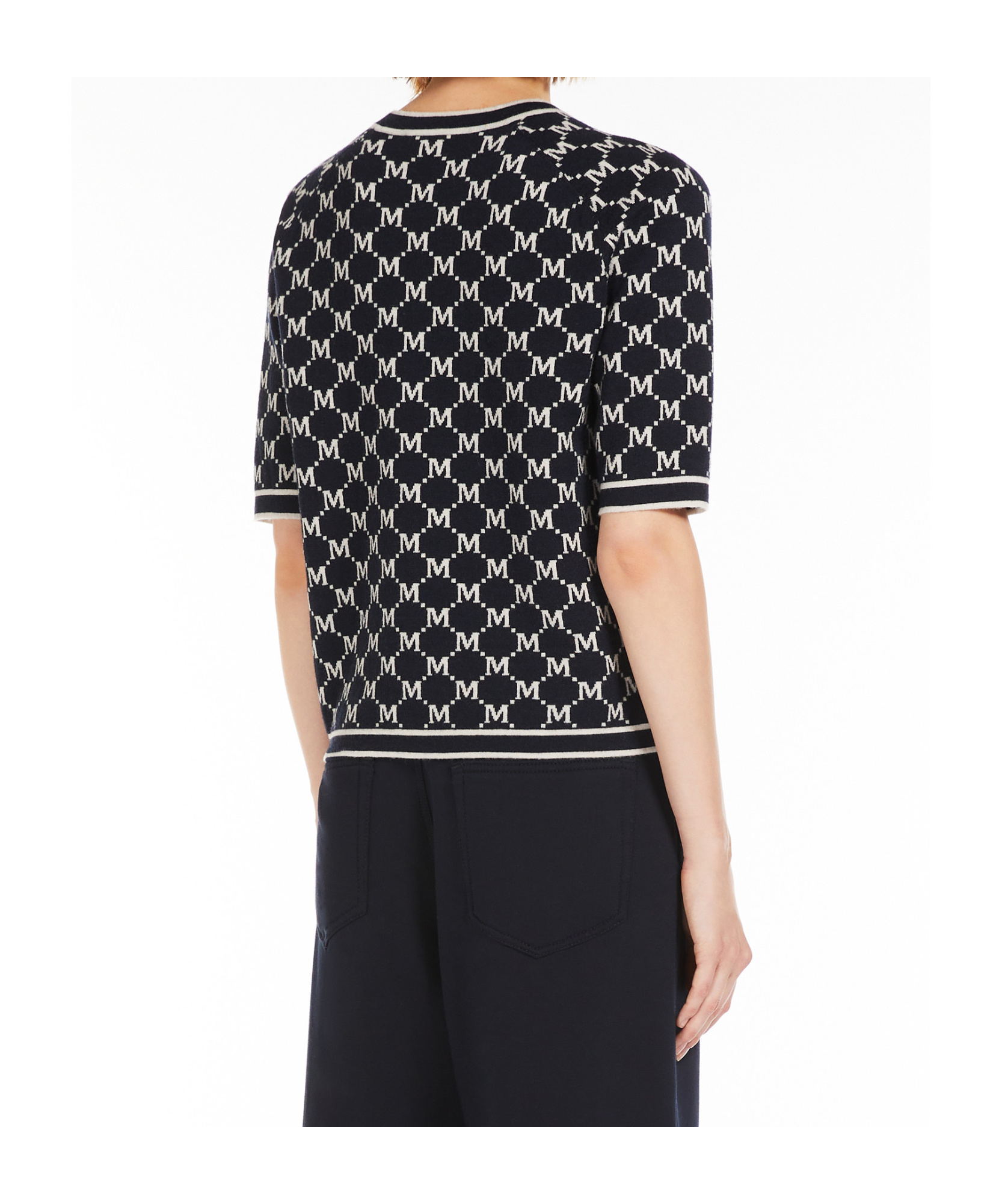 Max Mara Round Neck Sweater In Black