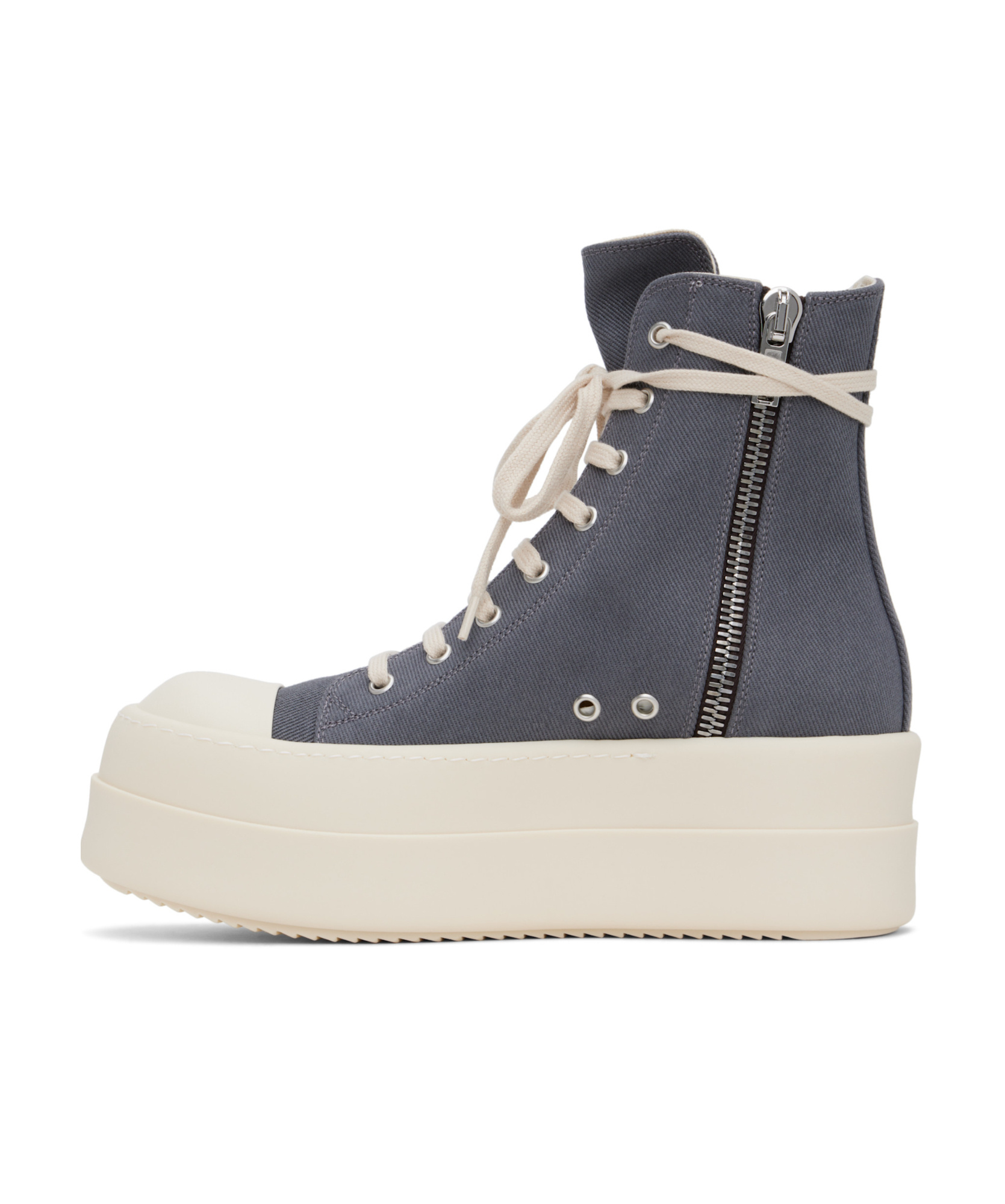 Rick Owens Drkshdw Gray Porterville Double Bumper Sneakers In White