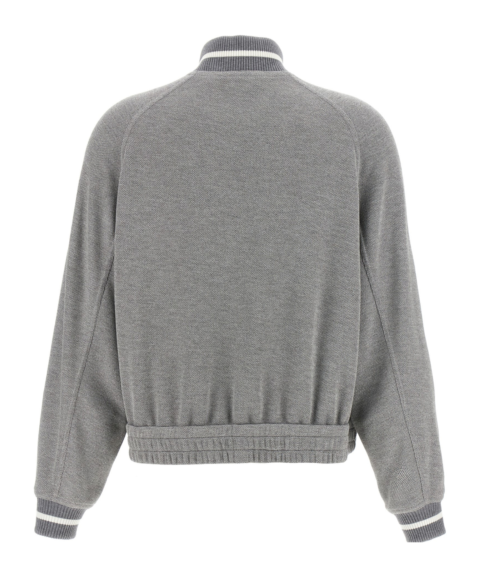 Brunello Cucinelli Logo Zipped Sweatshirt In Gray