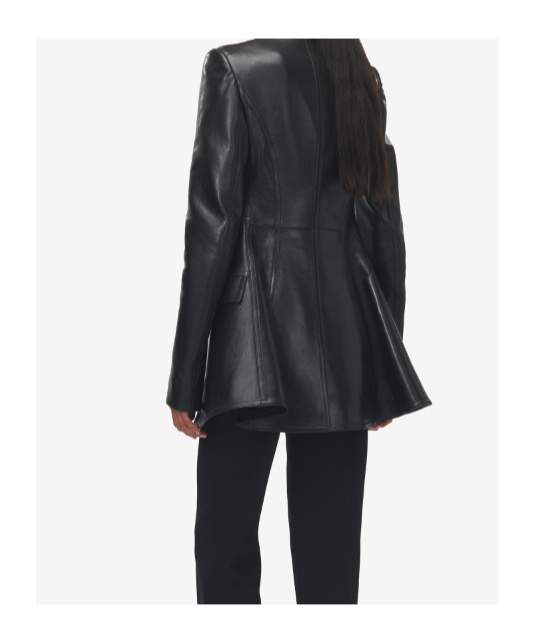 Alexander Mcqueen Women's Cutaway Leather Jacket In Black In Black