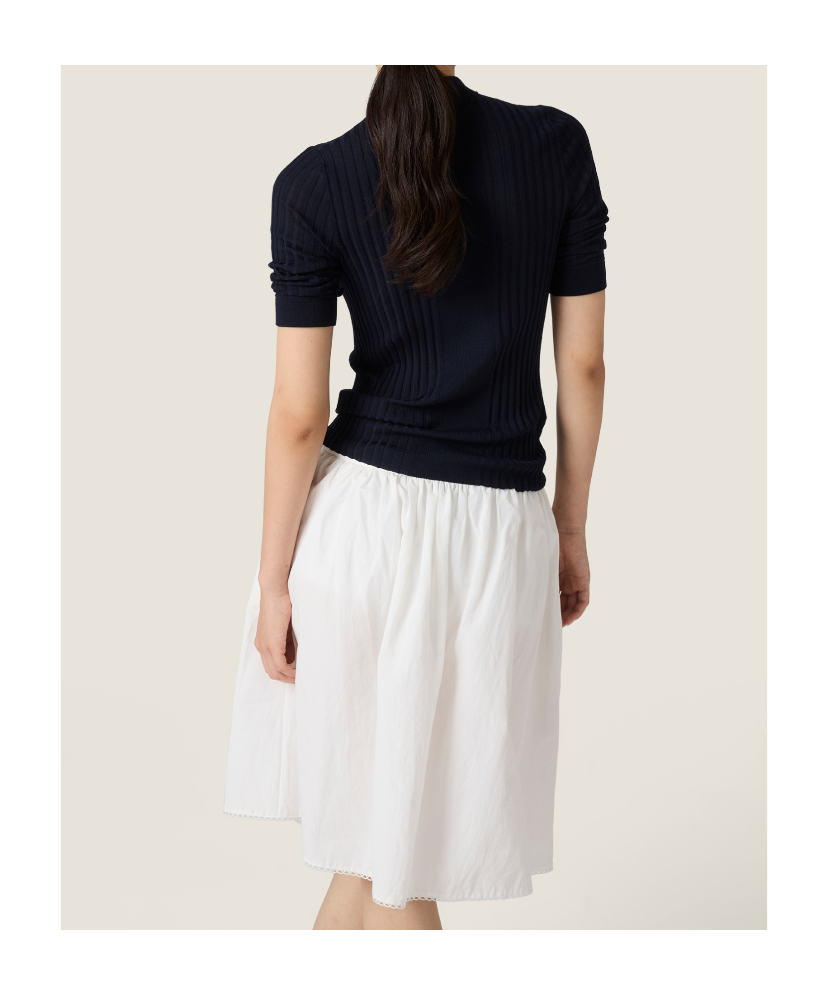 Miu Miu Ribbed Knit Wool Sweater In Blue