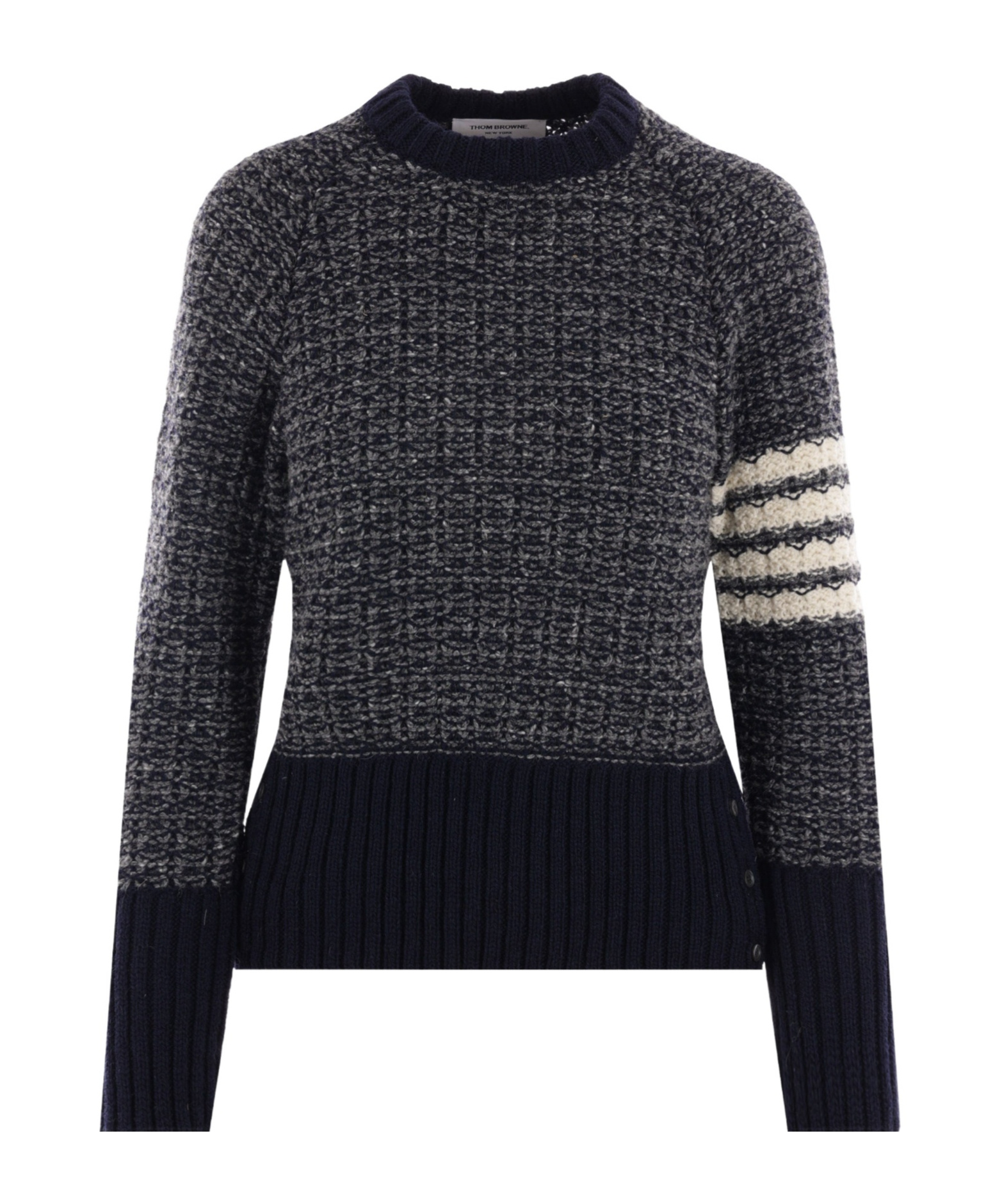 Thom Browne 4-bar Stripe Chunky-knit Jumper In Black