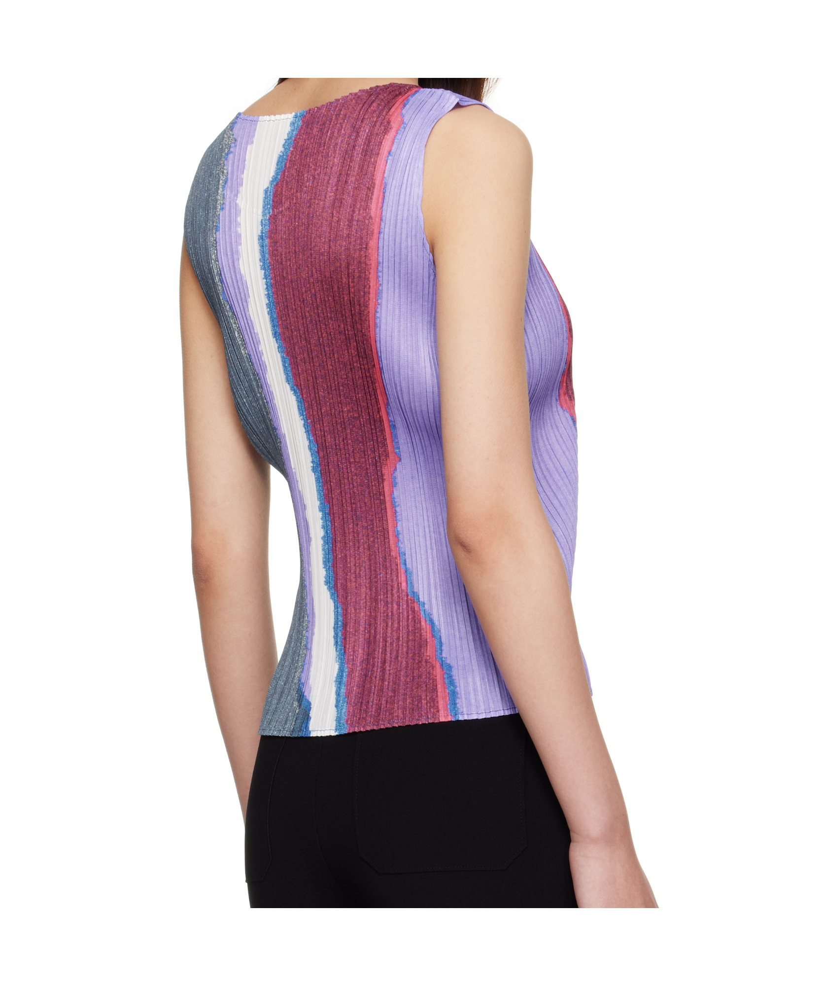 Issey Miyake Blue May Grainy Colors Tank Top In Multi