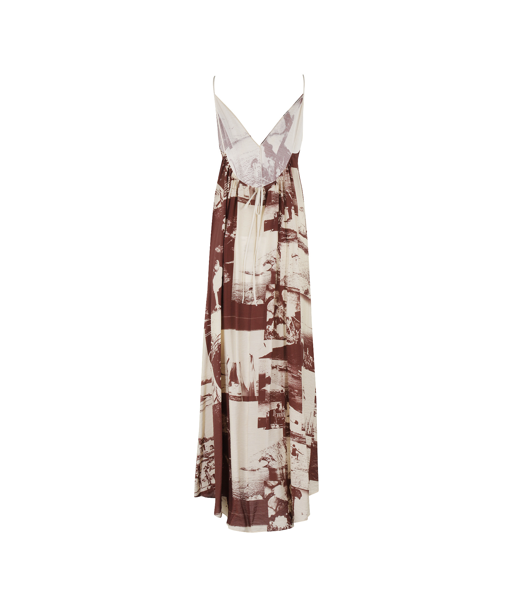 Shop Alysi Graphic Printed V-neck Slip Dress In Nude
