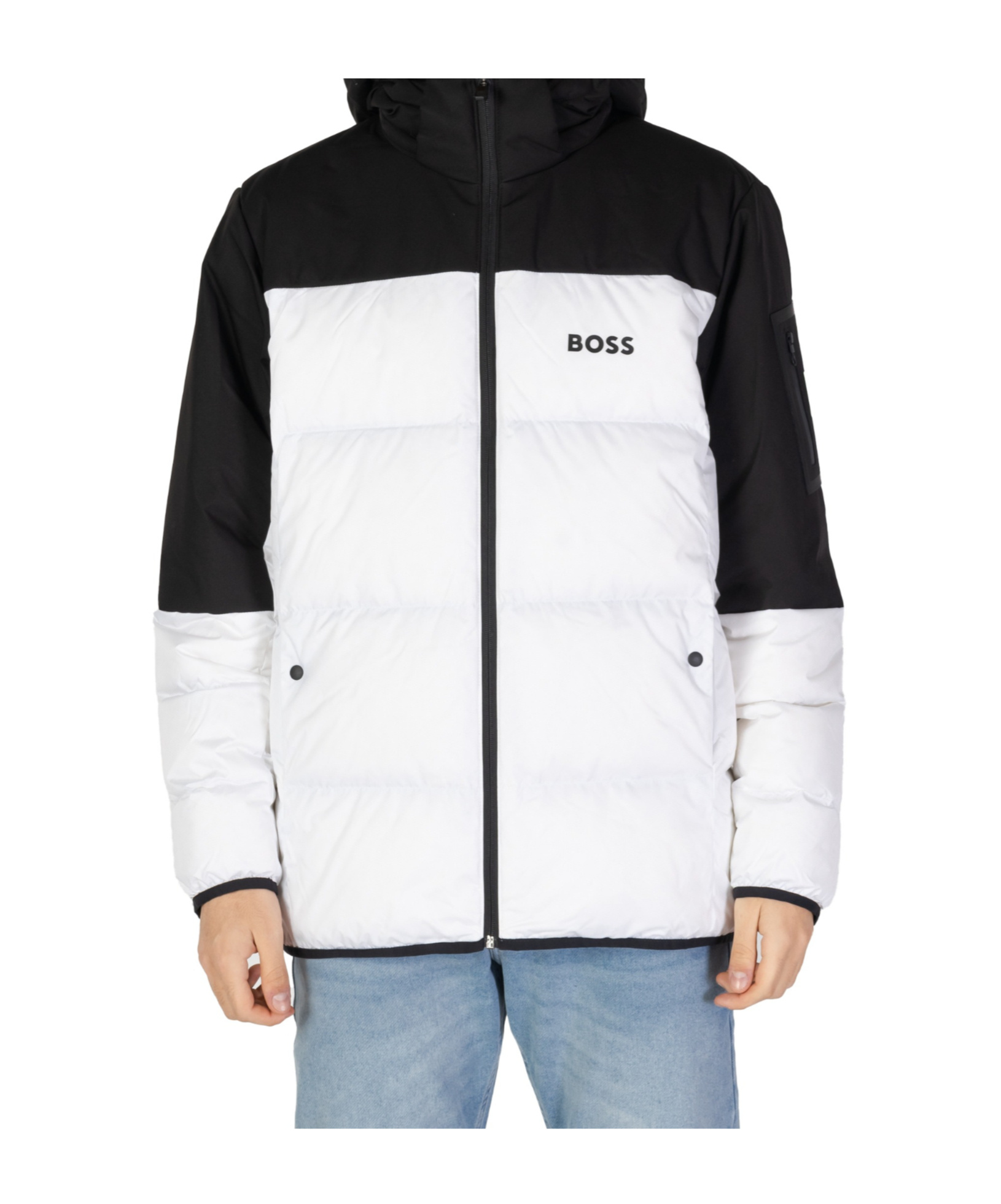 Hugo Boss Long-sleeved Cotton Jacket In Multi