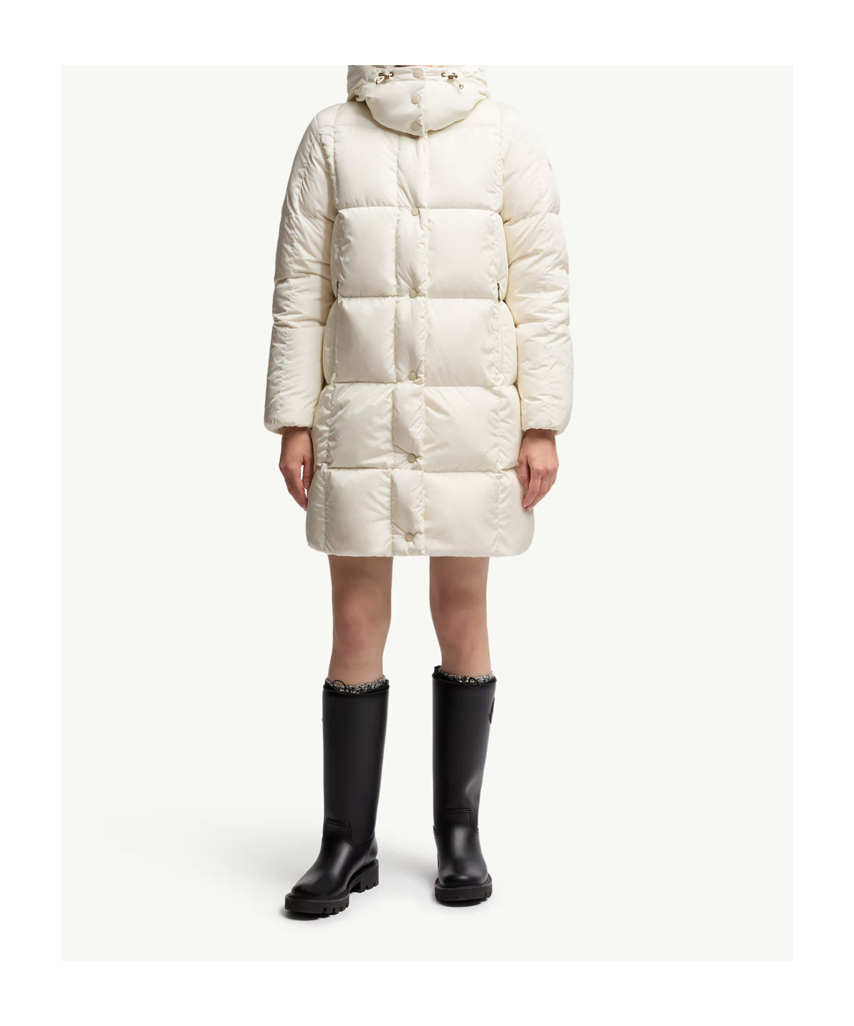 Moncler Long Sleeve Down Jacket In Neutral