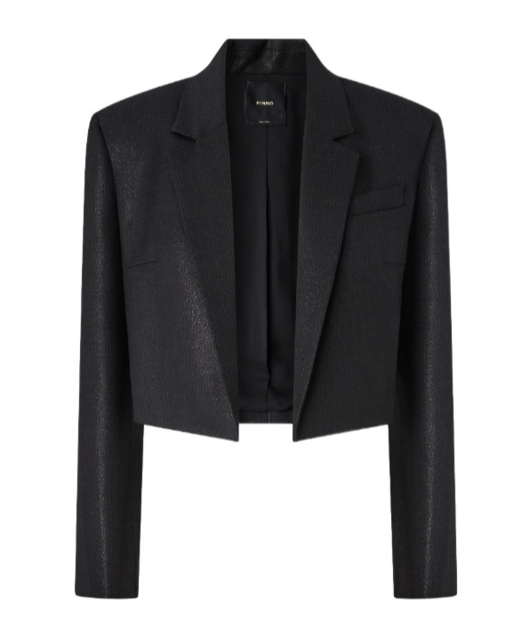 Pinko Cropped Blazer In Black