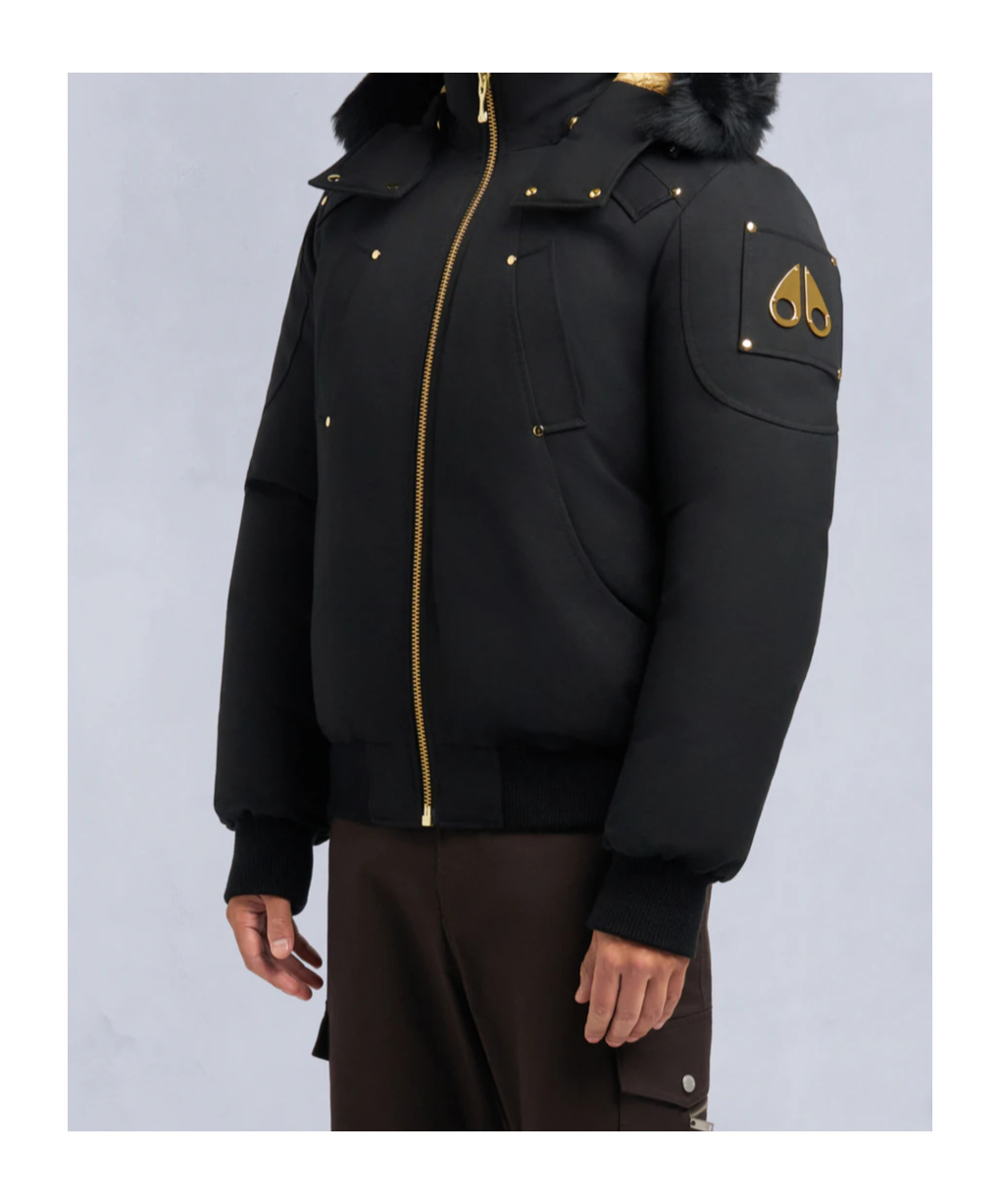 Moose Knuckles Versatile Bomber Jacket Removable Hood In Black