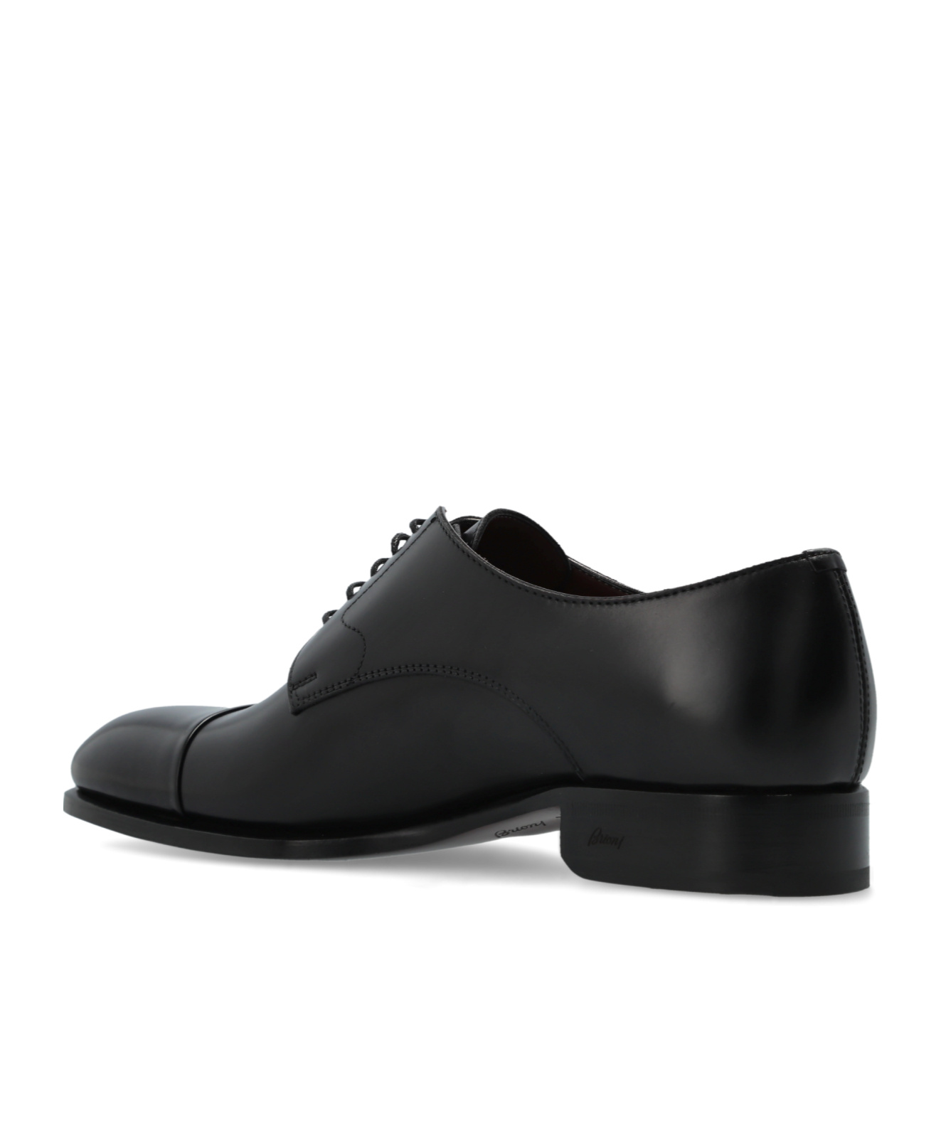 Brioni Leather Oxford Shoes In Black