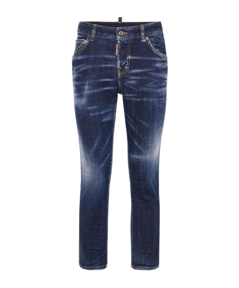 Dsquared2 Logo Patch Jeans In Blue
