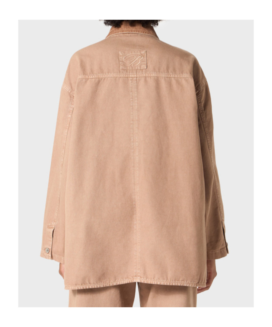 Blumarine Logo-brooch Jacket In Brown