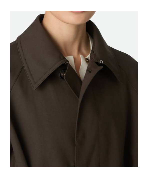 Bottega Veneta Cotton Trench Coat In Brown