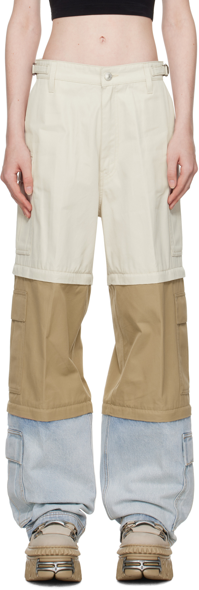 Vetements Deconstructed Triple Cargo Pants In Multicolor