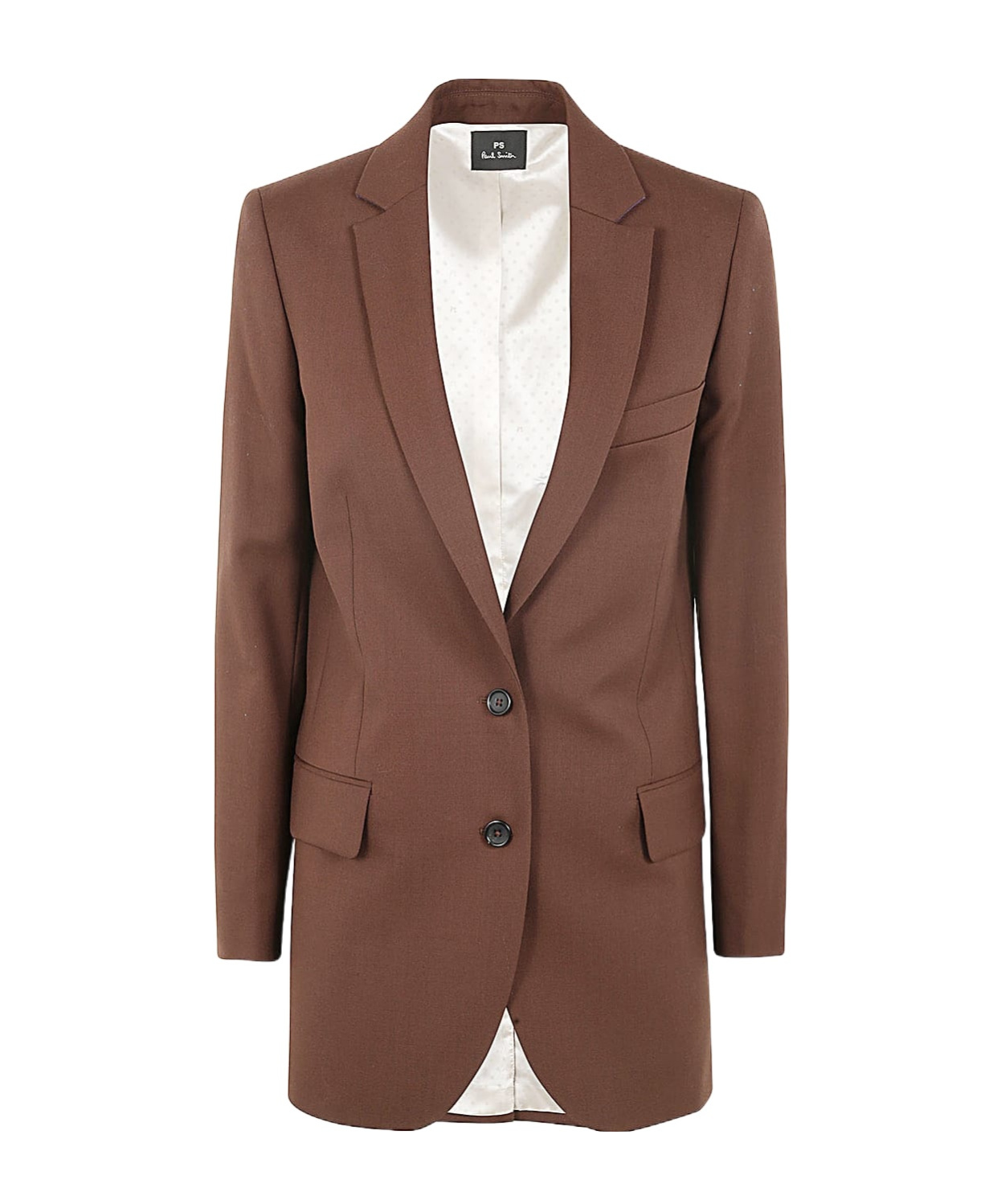 Ps By Paul Smith Single-breasted Wool Blazer In Brown