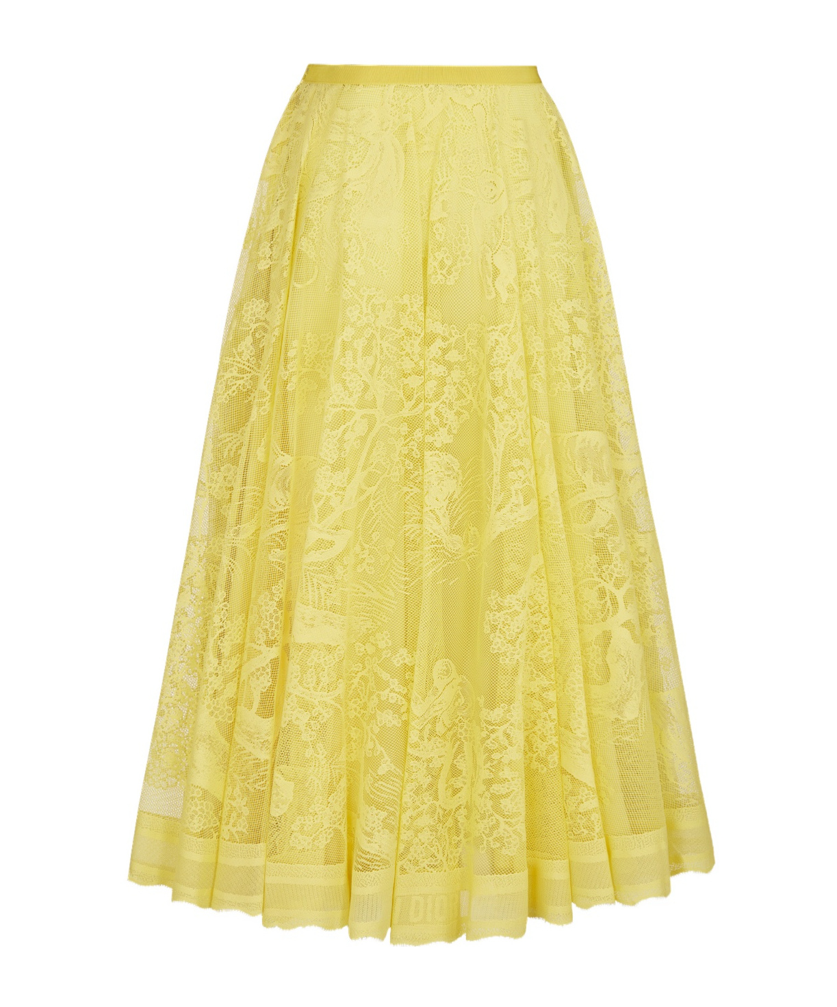 Dior Flared Skirt In Lemon Yellow