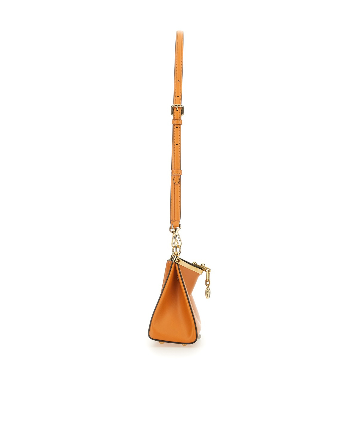 Etro Small Vela Leather Shoulder Bag In Orange