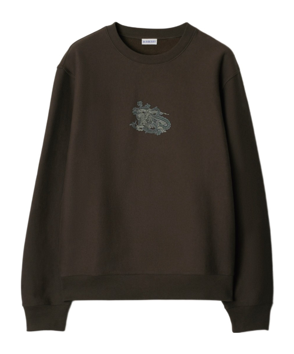 Burberry Brown Paisley Ekd Cotton Blend Sweatshirt In Black