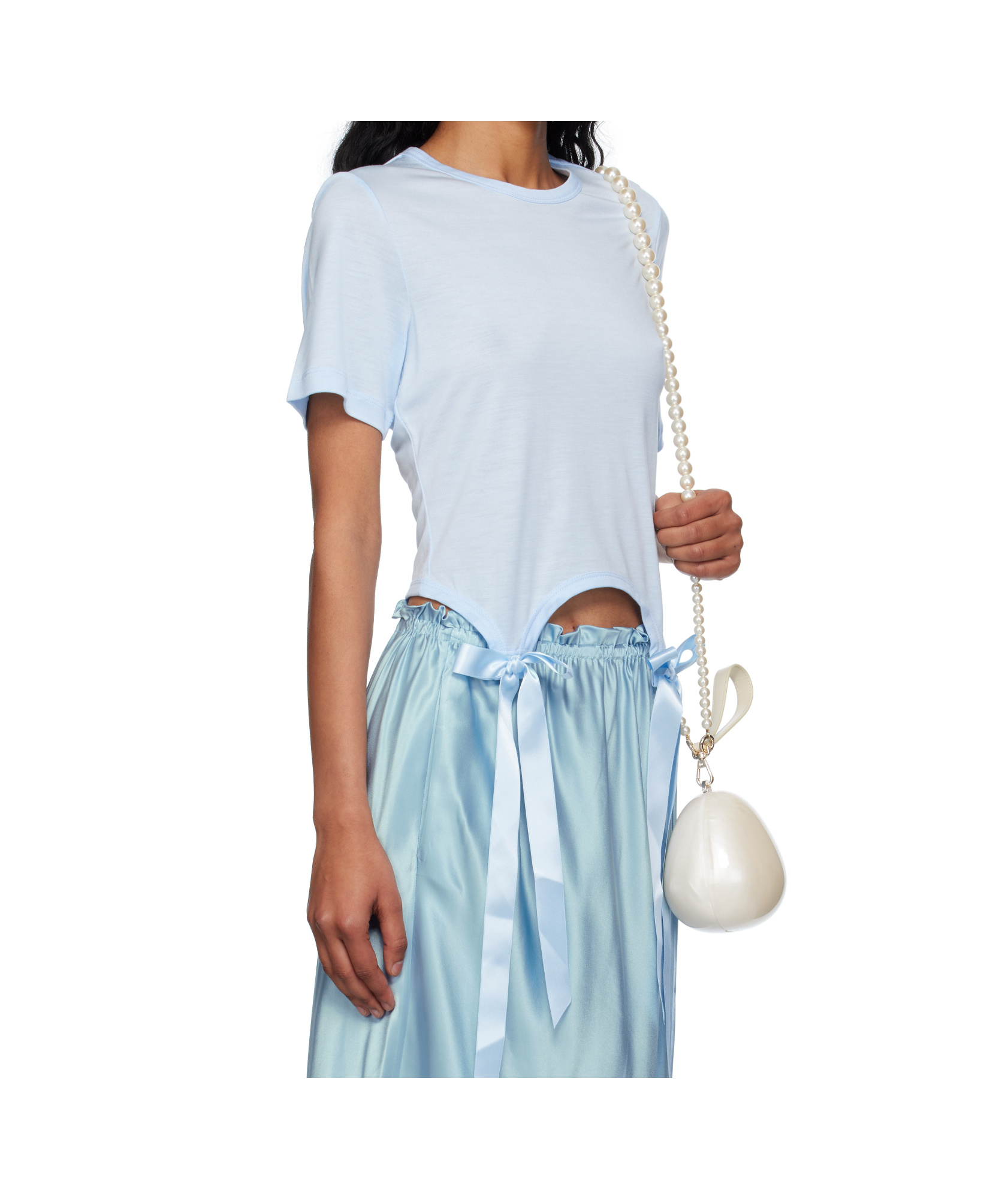 Simone Rocha Bow Tail Easy Vest In Blue