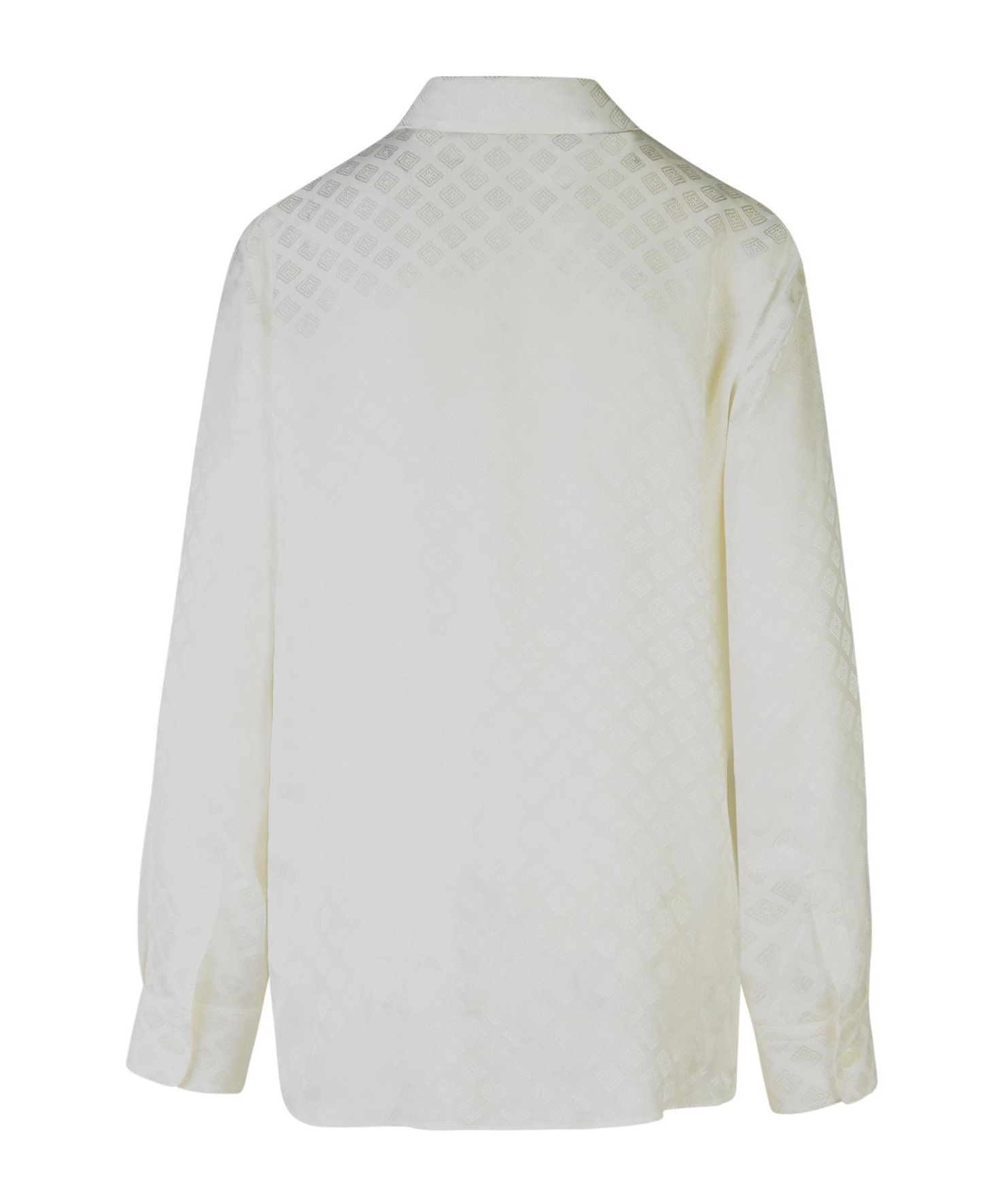 Etro Silk-blend White Shirt With Classic Collar In White