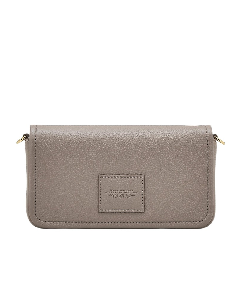 Marc Jacobs The Mini Bag Shoulder Bag In Grey Leather In Nude