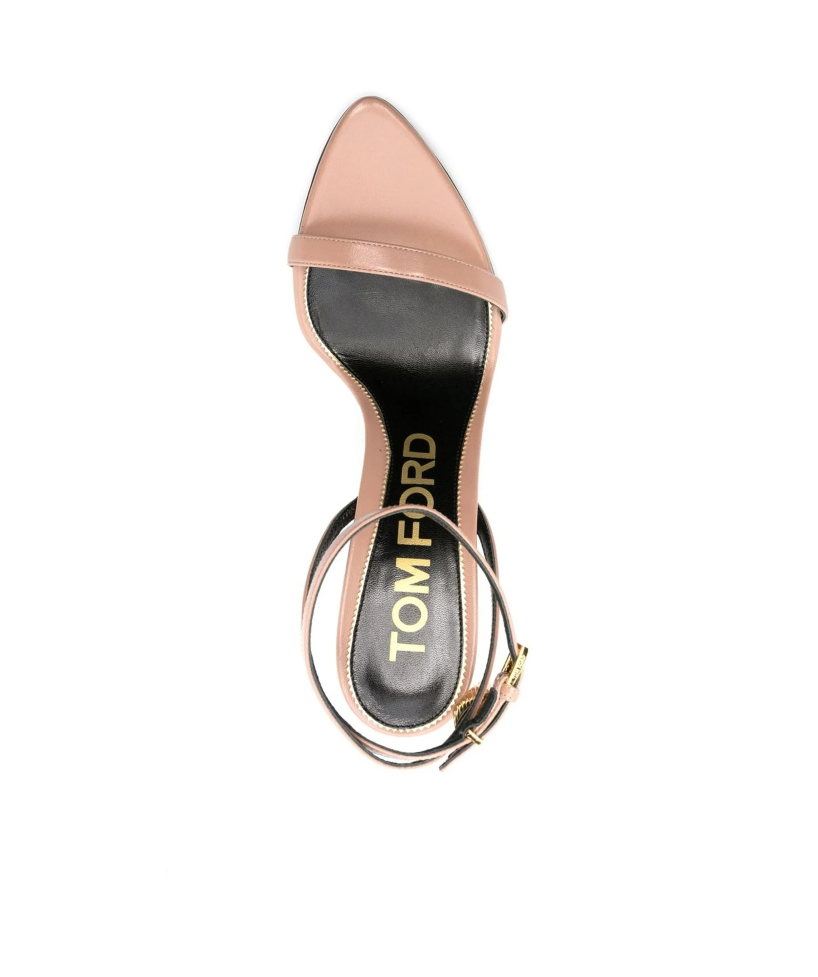 Tom Ford Pink Sandals With Metal Heel And Padlock In Leather Woman In Nude