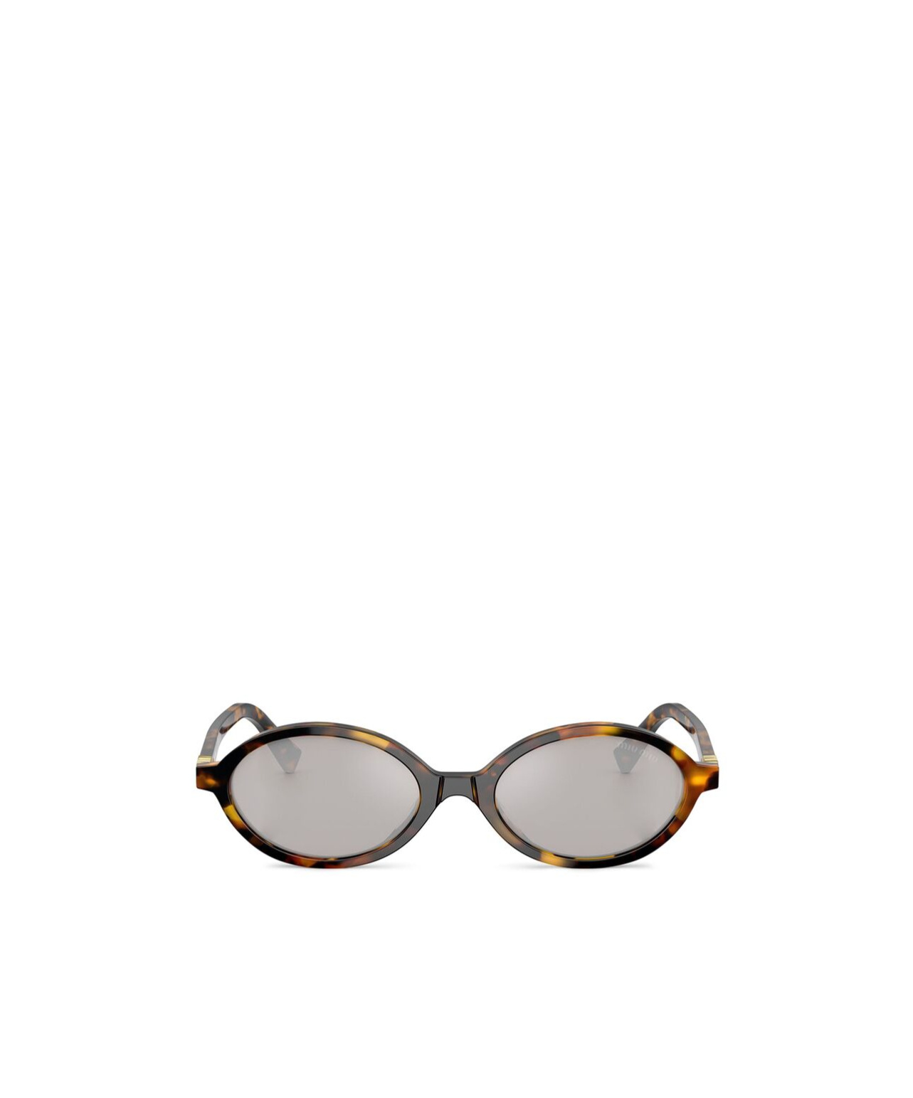 Miu Miu Regard Round-frame Tortoiseshell Acetate Glasses In Gray