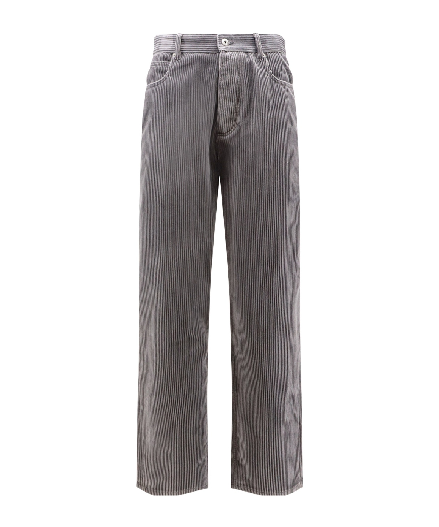 Bottega Veneta Matt Wide Leg Corduroy Pants In Gray