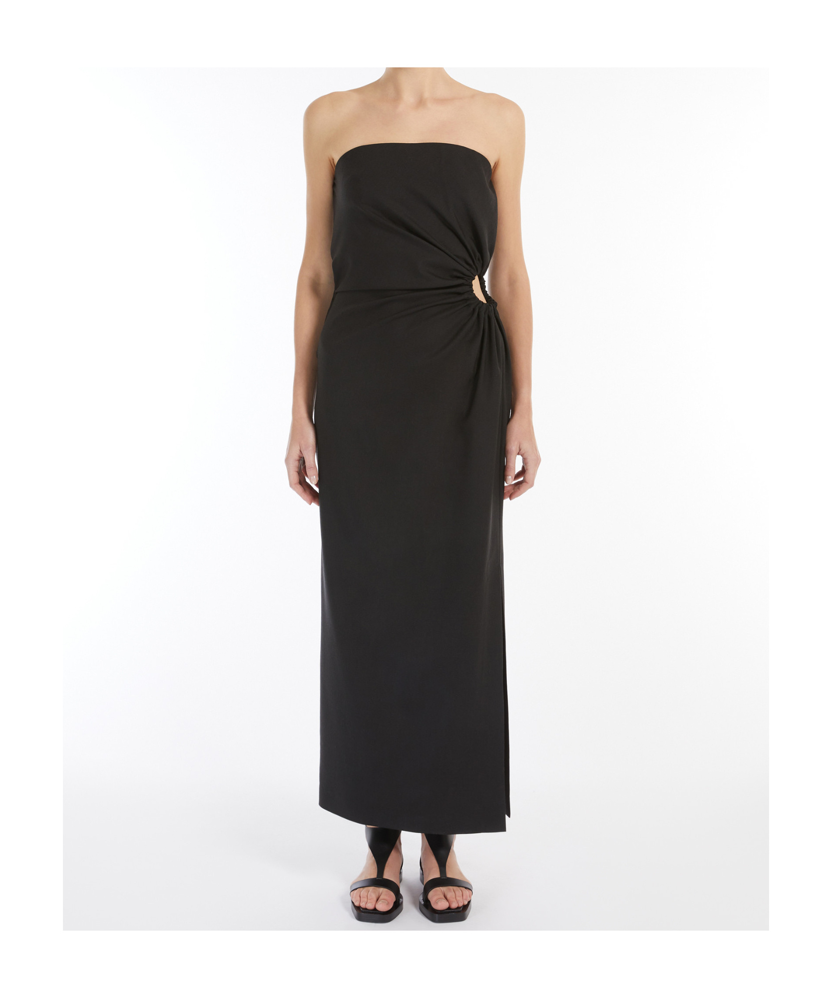 Max Mara Strapless Dress In Black